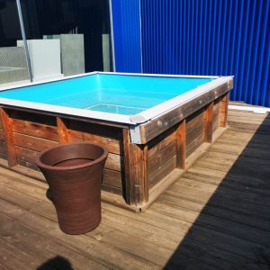 PISCINA "EXPO" CON BORDO IN LEGNO 2X2